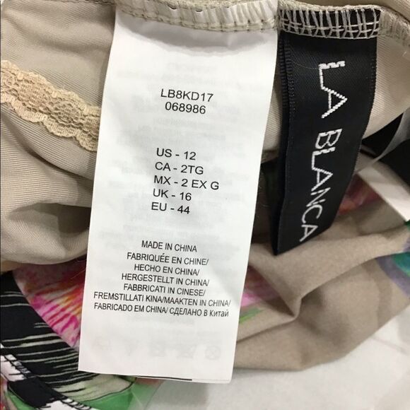 La Blanca Flora Beyond The Jungle Wrap Front Plunge Swimsuit NWT Size 12 - Picture 10 of 12